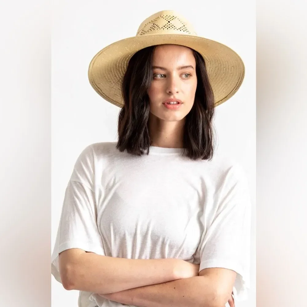 Brixton Joanna IV Natural Straw Hat Sz 7 / S (fits M) Vacation Sprint Break Boho